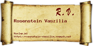 Rosenstein Vaszilia névjegykártya